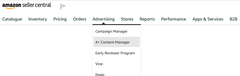 4. A+ content menu item