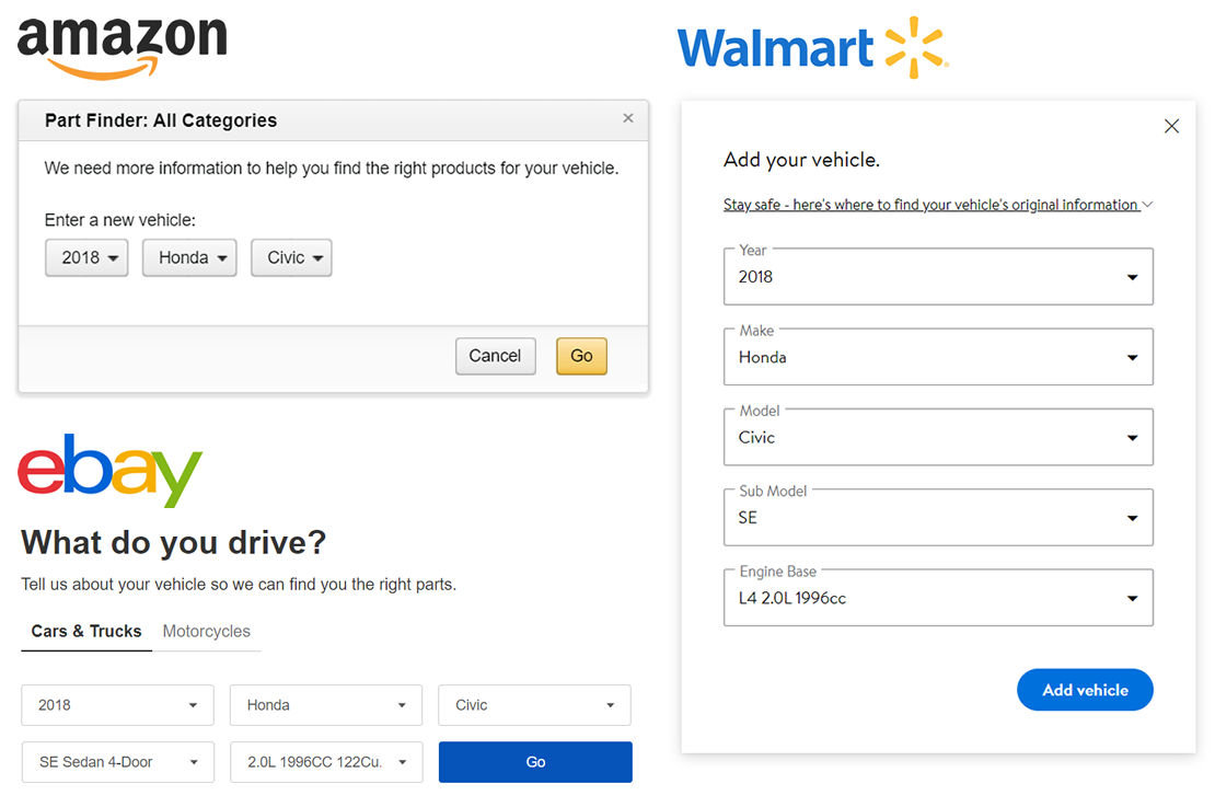 Marketplace parts finders